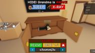 Players can crawl in small spaces to hide from Grandma (Image via Roblox)
